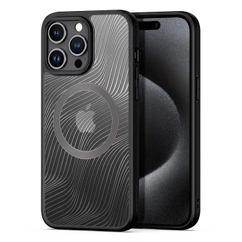 Nevamel Dux Ducis iPhone 15 Pro Aimo Series MagSafe Premium Buzlu Sert PC-TPU Kılıf-(5775)