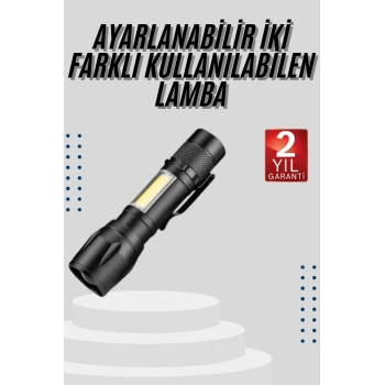 Nevamel EL Feneri Uzun Menzilli Usb Şarj Edilebilir Kamp Lambası
