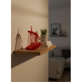 Nevamel® El Formlu İnsan Figürü Kırmızı Modern Dekoratif Biblo Soyut Tasarım 12x18 cm