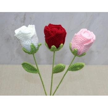 Nevamel El Örgüsü Tekli Gül Gonca