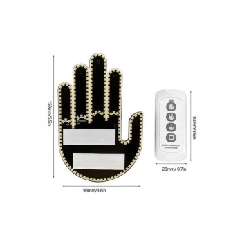 Nevamel El Orta Parmak Led Kumandalı Araç İçi Reflektör Arka Cam El Simgesi