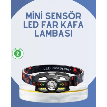 Nevamel® El Sensörlü LED Far Suya Dayanıklı Şarjlı Kafa Lambası