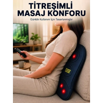 Nevamel® Ergonomik Isıtmalı Bel Masaj Minderi Sırt Destek Minderi