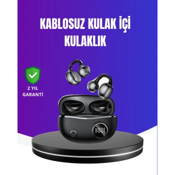 Nevamel® Ergonomik Klipsli Kablosuz Kulaklık – 30 Saat Pil ve Dokunmatik Kontrol Özelliği