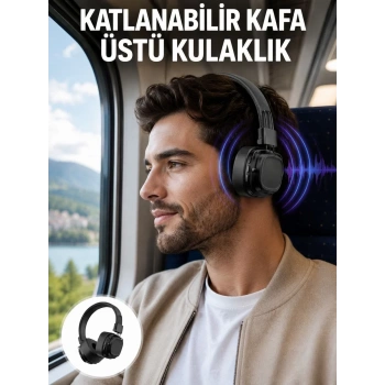 Nevamel® Ergonomik Konforlu Kablosuz Kulak Üstü Bluetooth Kulaklık Yeni Nesil