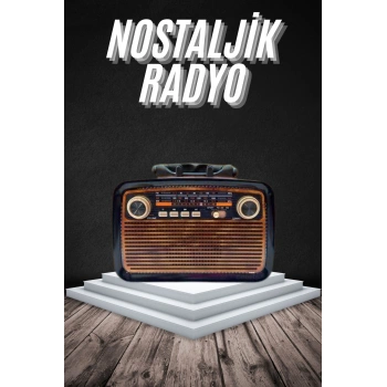 Nevamel Eskitme Nostalji Tasarımlı Bluetoothlu Nostalji Radyo Ahşap Nostaljik Görünümlü