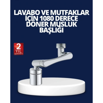 Nevamel® Esnek 1080° Musluk Başlığı 3 Eklemli Hareketli Su Modlu Lavabo Aparatı