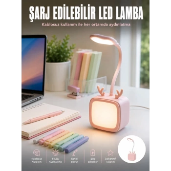 Nevamel® Esnek Gövdeli LED Masa Lambası Taşınabilir Gece Aydınlatması