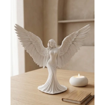 Nevamel® Estetik Melek Kadın Figürlü 3D Dekoratif Biblo Modern Salon Dekoru