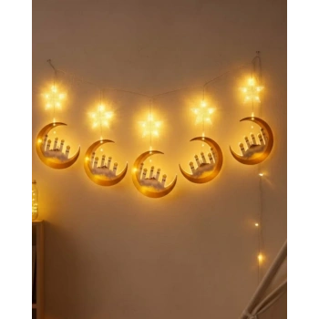 Nevamel® Ev İçi Ramazan LED Aydınlatma Saçağı 3 Metre Şık Tasarım