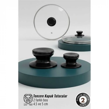 Nevamel® Evangelina Serisi 2’li Paslanmaz Çelik Lüks Tencere Kapağı Tutucu Seti - 4.5- 5. cm Universal