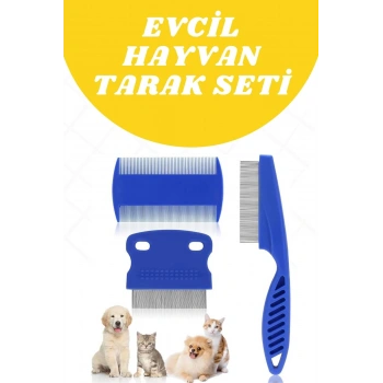 Nevamel Evcil Hayvan Tarak Seti 4lü Bit Tarağı Ked Köpek Tüyüne Uygun
