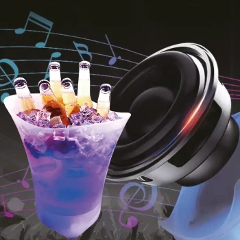 Nevamel EZERE Hoparlör Buz kovası 5l Bluetooth Hoparlör Ile Renkli Buz kovası Led-(5775)