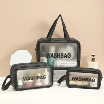 Nevamel EZERE Su Geçirmez Premium Kalite Seyahat Makyaj Ve Kozmetik Çantası 3 Adet Set-(5775)