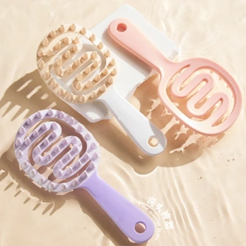 Nevamel EZERE Tüm Saç Tipleri için Saç Derisi Masaj Ve Yumuşak Yıkama Tarağı-(5775)