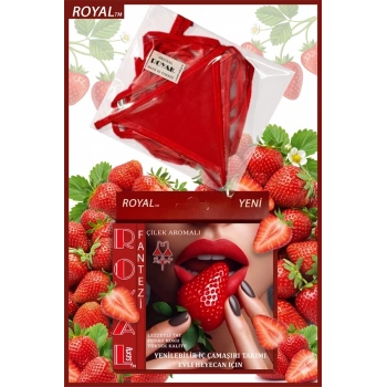 Nevamel® Fantezi Tüketilebilen Yenilebilir Çilek Aromalı İç Çamaşırı Takımı