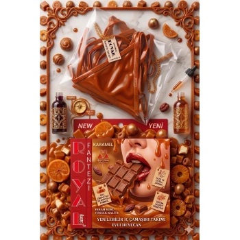 Nevamel® Fantezi Tüketilebilen Yenilebilir Karamel Aromalı İç Çamaşırı Takımı
