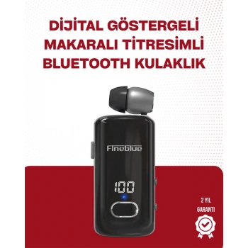 Nevamel Fineblue F580 Bluetooth Kulaklık – Klipsli Dijital Göstergeli Su Geçirmez 12 Saat Pil Ömürlü