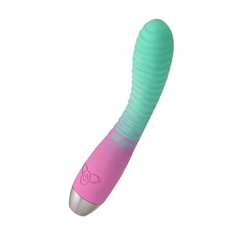 Nevamel® Flovetta Azalia Kavisli Başlıklı Vibratör, Silikon, Nane Pembesi, 20.5 Cm