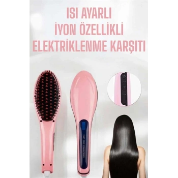 Nevamel Fön Etkili Saç Düzleştirici Tarak Yıpranma Karşıtı Döner Kablo Isı Ayarlı