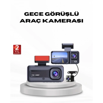 Nevamel Full HD Üç Kameralı Araç Kamerası G-Sensörlü ve Gece Görüşlü
