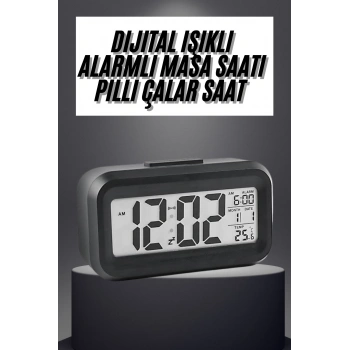 Nevamel Gece Dijital Masa Saati Dijital Alarmlı Led Ekran Pilli Çalar Saat