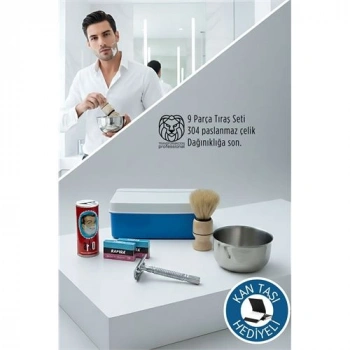 Nevamel® Geleneksel Tıraş Seti - 9 Parça Tıraş Kutulu Set