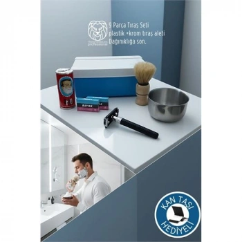 Nevamel® Geleneksel Tıraş Seti - 9 Parça Tıraş Kutulu Set