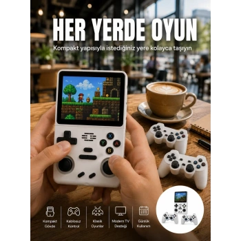 Nevamel® Geniş Ekranlı Taşınabilir Retro Oyun Konsolu Yeni Nesil
