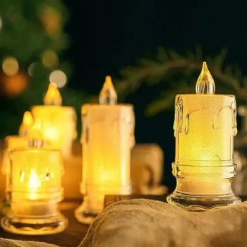 Nevamel Gerçekçi Titrek Alev Efektli Pilli LED Mum 12li Paket