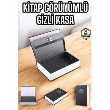 Nevamel Gizli Kasa İngilizce Sözlüğü Kitap Görünümlü Anahtarlı Gizli Mini Çelik Kasa Kilitli