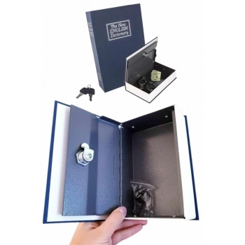 Nevamel Gizli Kasa Kilitli Sözlük Görünümlü 18cm Gizli Kasa Büyük Boy Anahtarlı