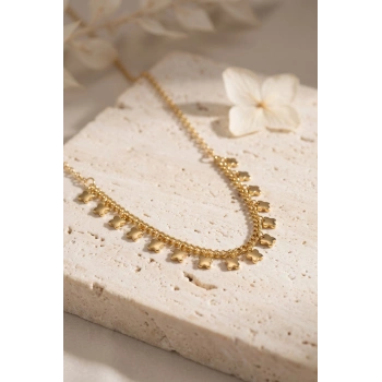 Nevamel® Gold Pirinç Yonca Model Kadın Kolye 5886