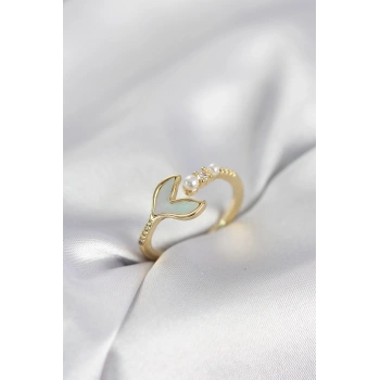 Nevamel® Gold Renk Balık Kuyruğu Model Kadın Yüzük 5886