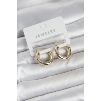 Nevamel® Gold Renk Pirinç Halka 20 mm Kadın Küpe 5886
