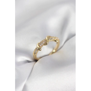 Nevamel® Gold Renk Zirkon Taşlı Sarmal Yılan Model Kadın Yüzük 5886