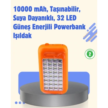 Nevamel Gold Silver GS-875 Güneş Enerjili Powerbank ve 32 LED Işıldak