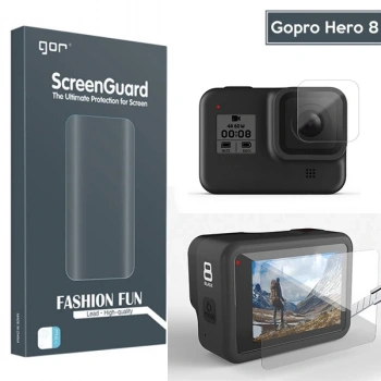 Nevamel GOR Gopro Hero 8 2in1 Darbe Emici Ekran Koruyucu 2 SET-(5775)