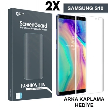 Nevamel Gor Sm Galaxy S10 3d Kavisli Darbe Emici Full Ekran Koruyucu 2 Adet Set-(5775)