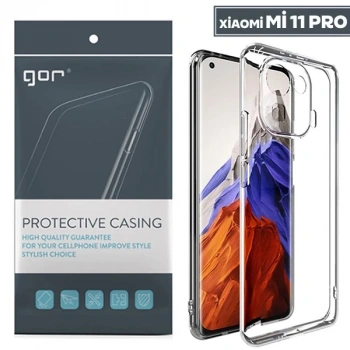 Nevamel GOR Xiaomi Mi 11 Pro Kılıf Kamera Korumalı Şeffaf Silikon Kılıf-(5775)