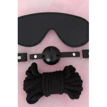 Nevamel® Gözlük Ağız Topu İp Üçlü Deri Harness Set