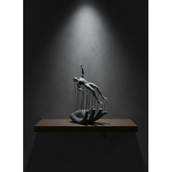 Nevamel® Gri El İnsan Figürü Minimal ve Anlamlı Dekoratif Biblo Modern Ev Dekorasyonu