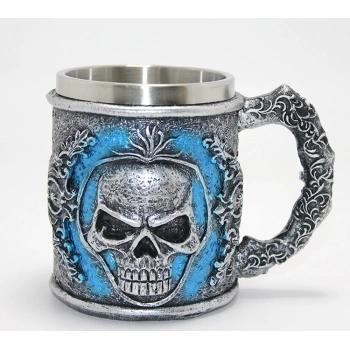 Nevamel® Grim Reaper Azrail Kabartmalı 3D Tasarım Çelik Kupa Bardak