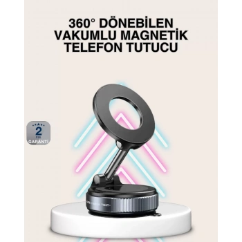 Nevamel® Güçlü Mıknatıslı Vakumlu Araç Telefon Tutucu Alüminyum Gövde