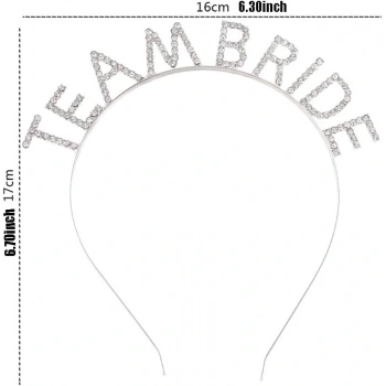 Nevamel Gümüş Kaplama Kristal Taşlı Team Bride Taç