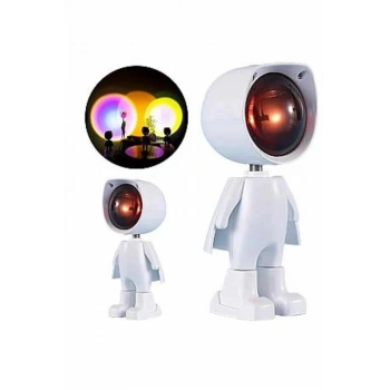 Nevamel Gün Batımı Projektör Lamba Astronot Görünümlü Dekoratif Masa Lambası