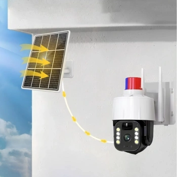 Nevamel Güneş Enerjili Alarmlı Çakarlı Dış Mekan Güvenlik Kamerası