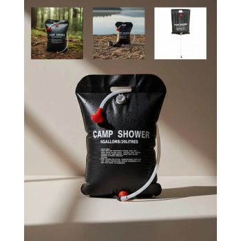 Nevamel® Güneş Enerjili Dış Mekan Duşu 20 Litre Dayanıklı PVC Kamp Duş Sistemi