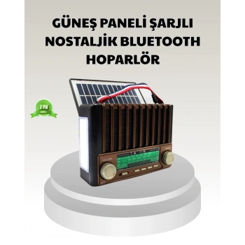 Nevamel® Güneş Enerjili Taşınabilir Hoparlör KTF-1428 Bluetooth Radyo USB SD Kart Destekli