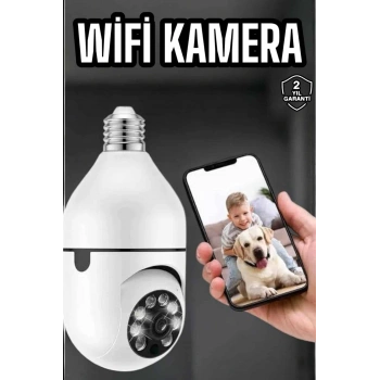 Nevamel® Güvenlik Kamerası Wifi Kamera Duylu Ev Kamerası Wifi Bağlantılı Dönebilen